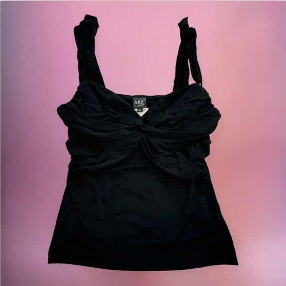 Vintage black ruched babydoll chest tank top🎀 - Picture 2 of 4
